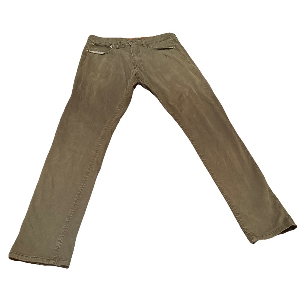 Lucky Brand Men's Jeans W32 L32 Olive Green Straight Slim Fit‎ Denim Pants